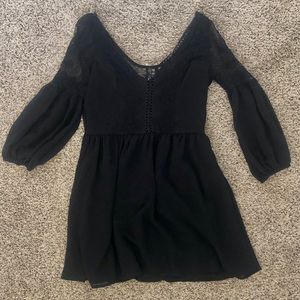 Forever 21 Black Embroidered Dress
